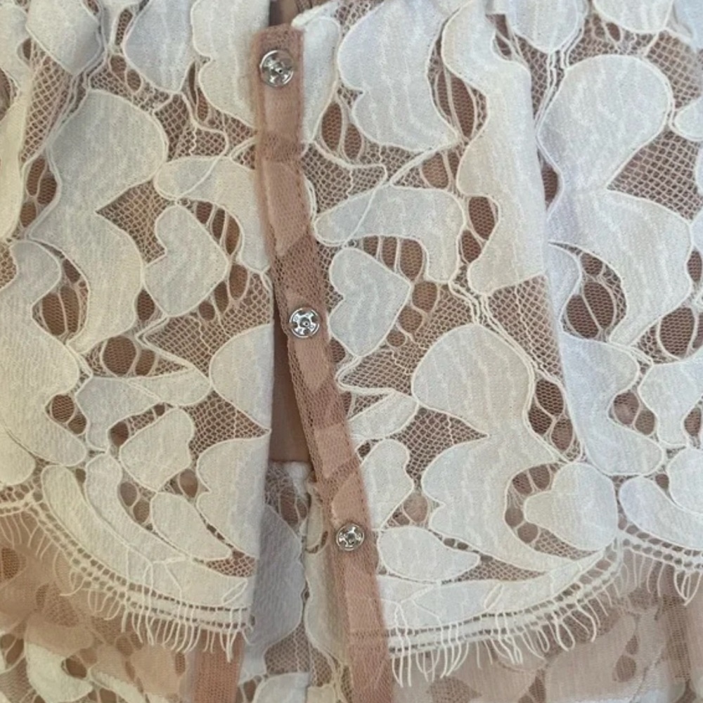 BCBG Max Azaria Sophea Two-Tone Lace Mini Dress - Picture 7 of 9